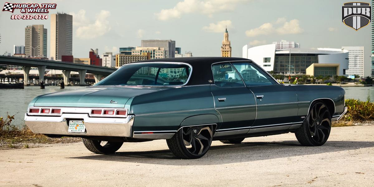 vehicle gallery/chevrolet impala dub sleeper s125 24X10 Black & Machined with Dark Tint wheels and rims